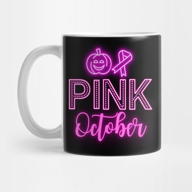 Pink October Pink Neon Letters by stressless